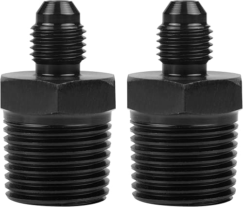 Adaptador de Conexión 4AN Macho Flare a 1/2 NPT Adaptador Recto de Manguera de Línea de Combustible de Aluminio Anodizado Negro Accesorios del