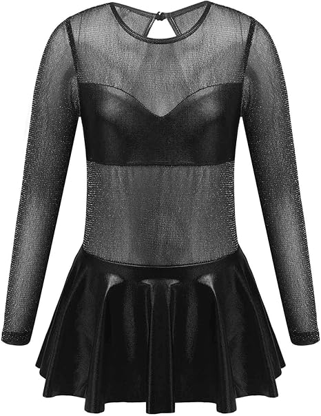 Abito Da Pattinaggio Per Bambine - Vestito Ballo Manica Lunga Con Strass, Taglie 5-16 Anni, Perfetto Per Gare E Spettacoli - Foto 9