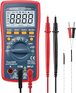 AstroAI TRMS 4000 Counts Digital Multimeter - Auto/Manual Ranging Voltage Tester, Current, Resistance, Continuity, Diode, Temp (Red)