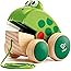 Hape Frog Pull-Along | Wooden Frog Fly Eating Pull Toddler Toy, Green, L: 4.7, W: 3.8, H: 3.3 inch