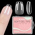 Medium Coffin Nail Tips - 500Pcs 12 Sizes, Medium Coffin Gel x Nail Tips Pre-building & Pre-etched Thicker Strength Acrylic Fake Nails Full Cover Extension Nail Manicure Salon Home DIY
