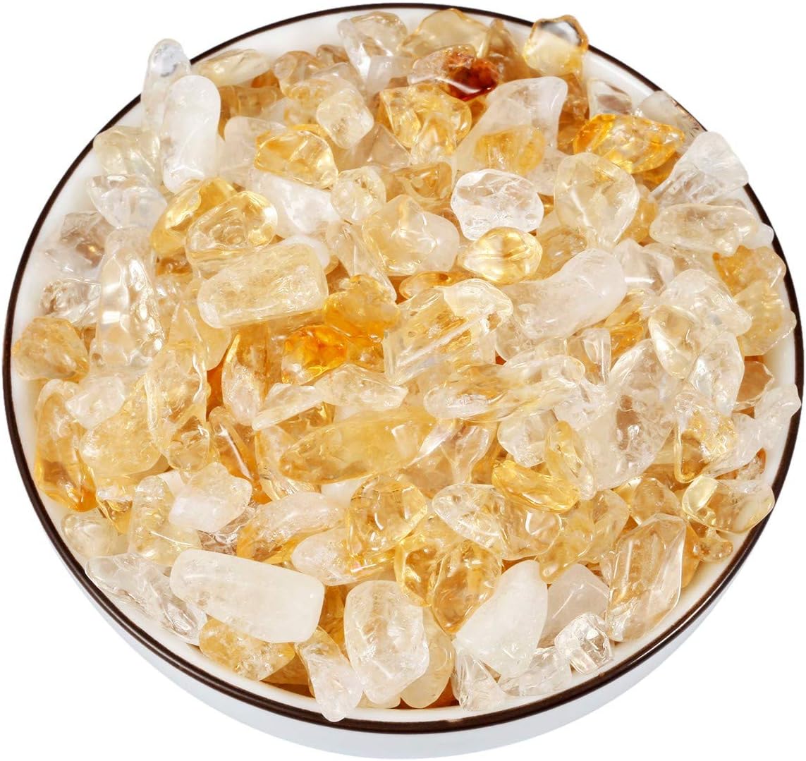 KYEYGWO Citrine Tumbled Chips Crushed Natural Stone for Decoration Crystal Quartz Gravel Garden Decorative Stones 1 Pound(460 Gram) - Image 3