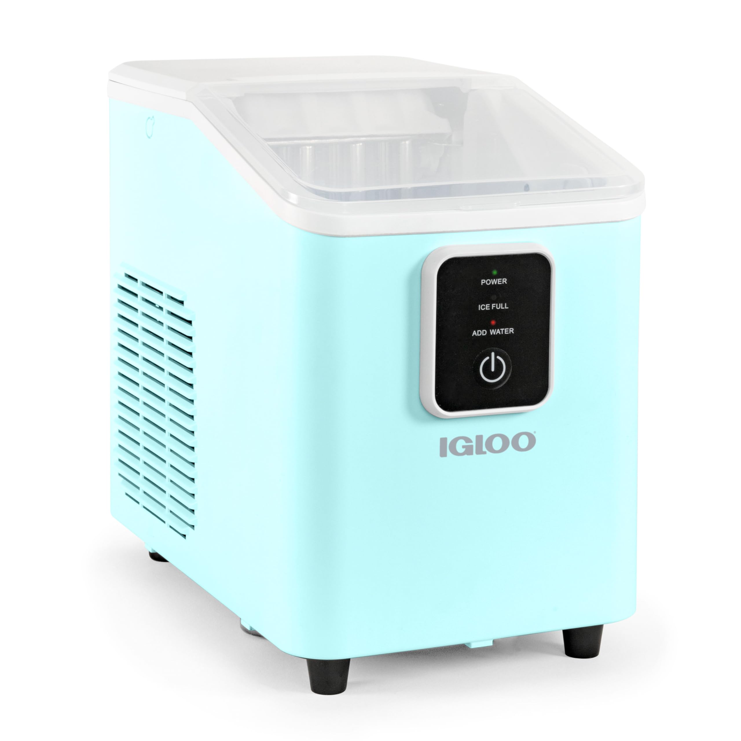 Igloo Self-Cleaning Countertop Ice Maker - Compact and Portable - Creates 26 lbs. Per Day, 8 Pieces Ready Every 7-8 Minutes - Includes Ice Scoop and Basket - Aqua