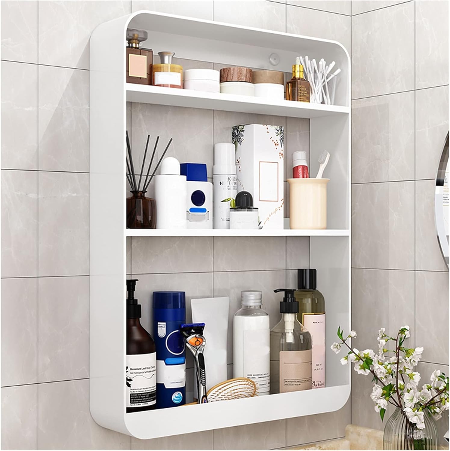 Amazon.com: SUNESA Floating Shelves 3 Tier Bathroom Shelf Wall Mounted???Floating Shelves???Also ...