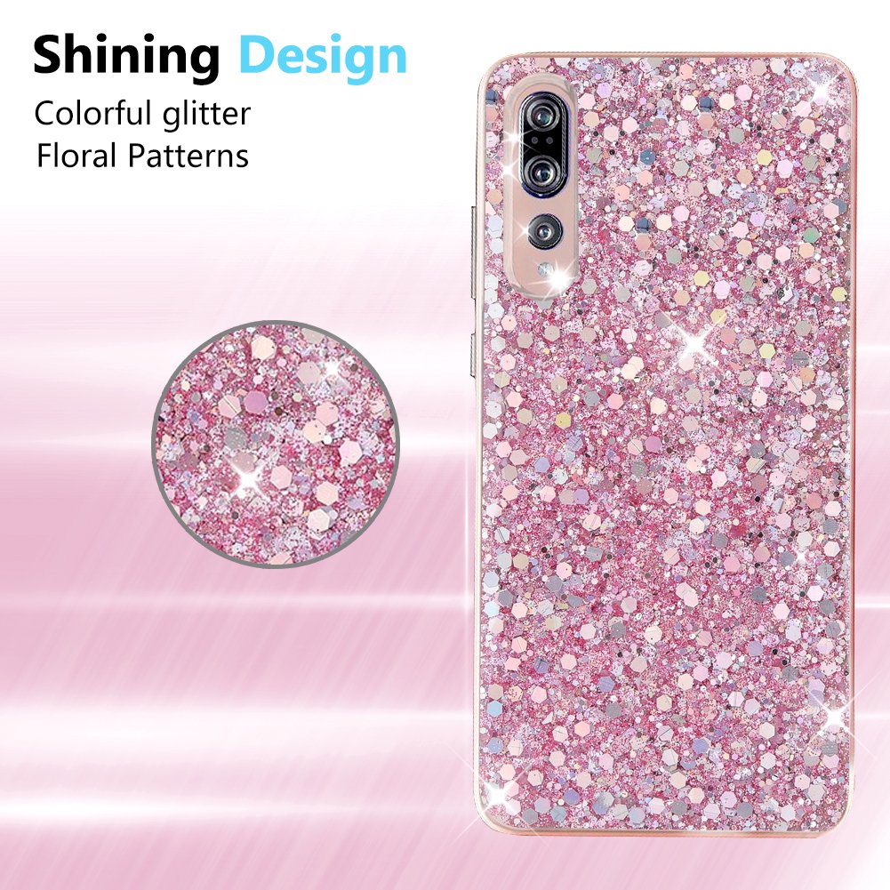 Huawei P20 Lite Hülle – Glitzernde TPU-Schutzhülle Mit Bling-Bling-Design In Rosa