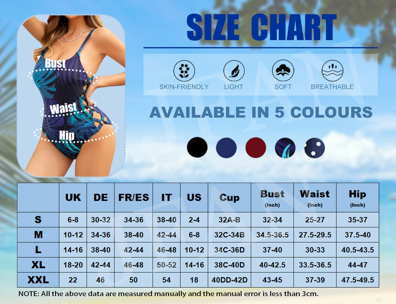 JFAN Costume Intero Donna Curvy con Lacci Laterali e Cerchio Incrociato Piscina Costume da Bagno Donna Push Up Mare