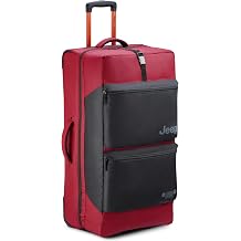 Jeep JS006B Two Wheel Rolling Travel Duffle Bag, Tomato, 31 Inch