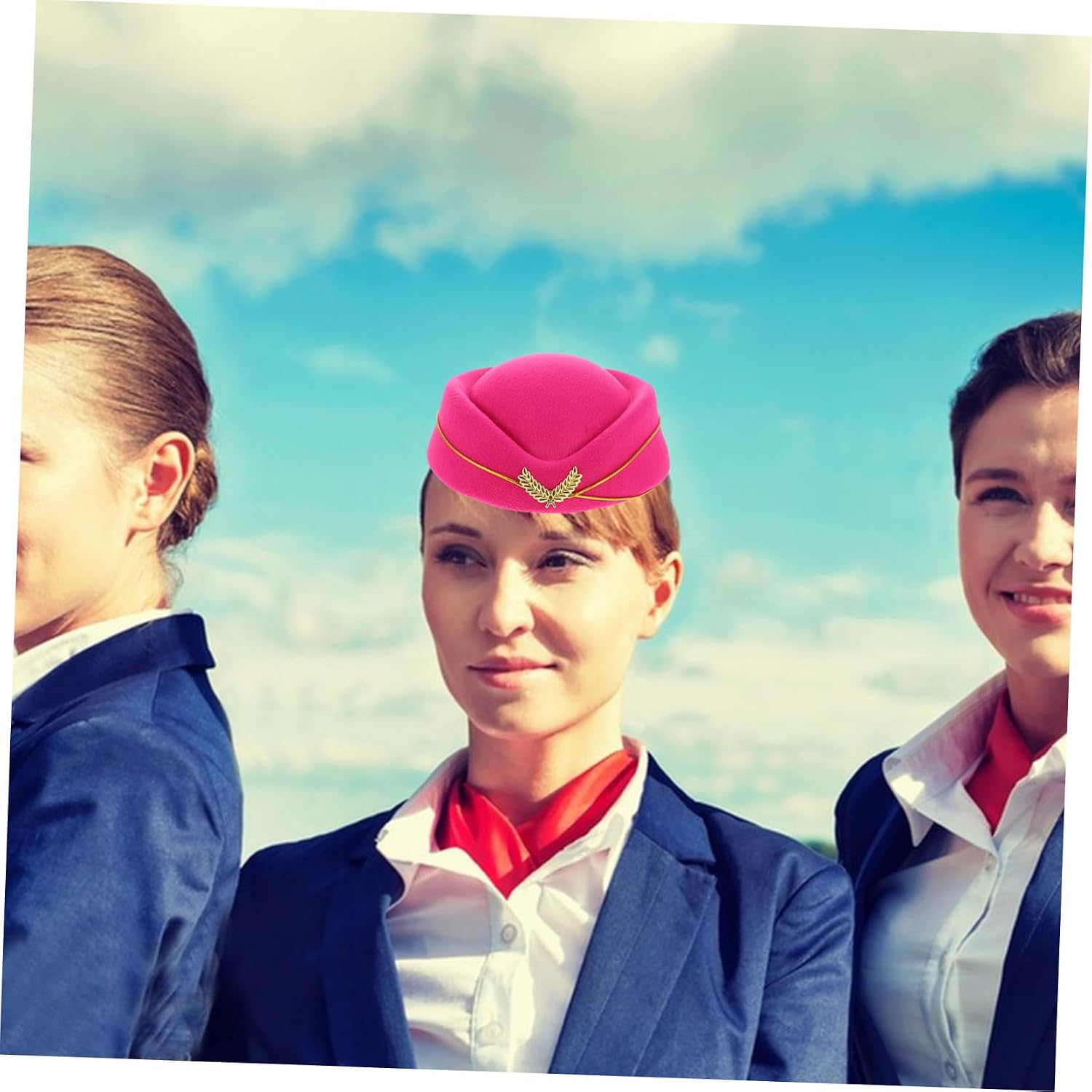 Stewardess Hat for Women Elegant Airline Uniform Cap for Cosplay Stage and Special Occasions
