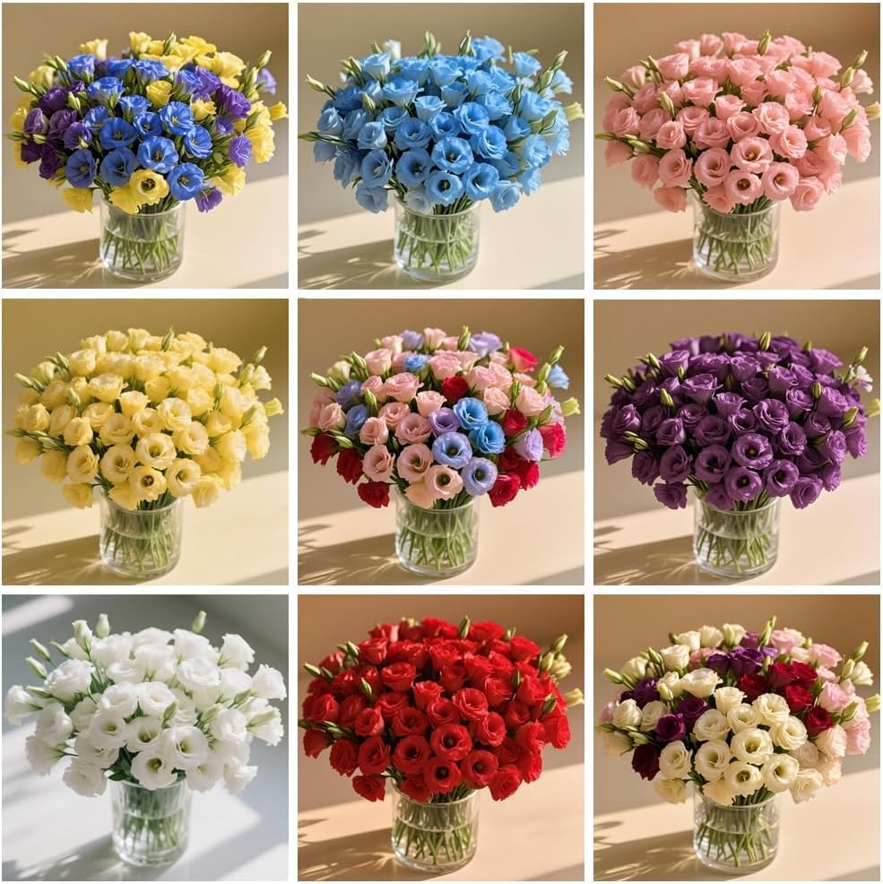 3000+ Lisianthus Seeds, Winter Hardy Mix (6 Colors), Non-GMO, Low Maintenance Perennial Flower Seeds | White, Yellow, Red, Pink, Blue, Purple
