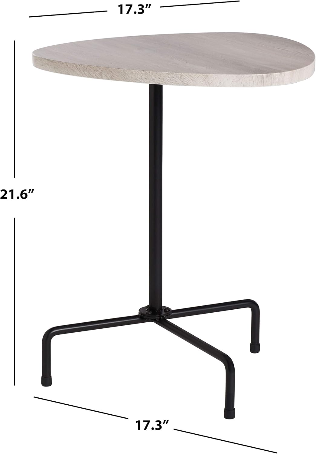 Safavieh Home Berlin Light Grey Oak and Black Tripod Side Table