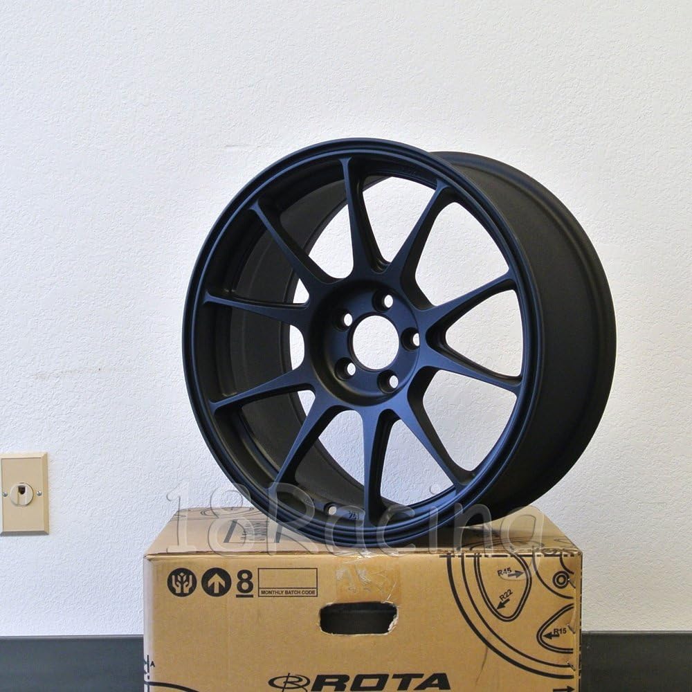 4 PCS ROTA TITAN WHEELS 17X8 5X100 45 73 FLAT BLACK LIGHTWEIGHT ONLY 17 LBS