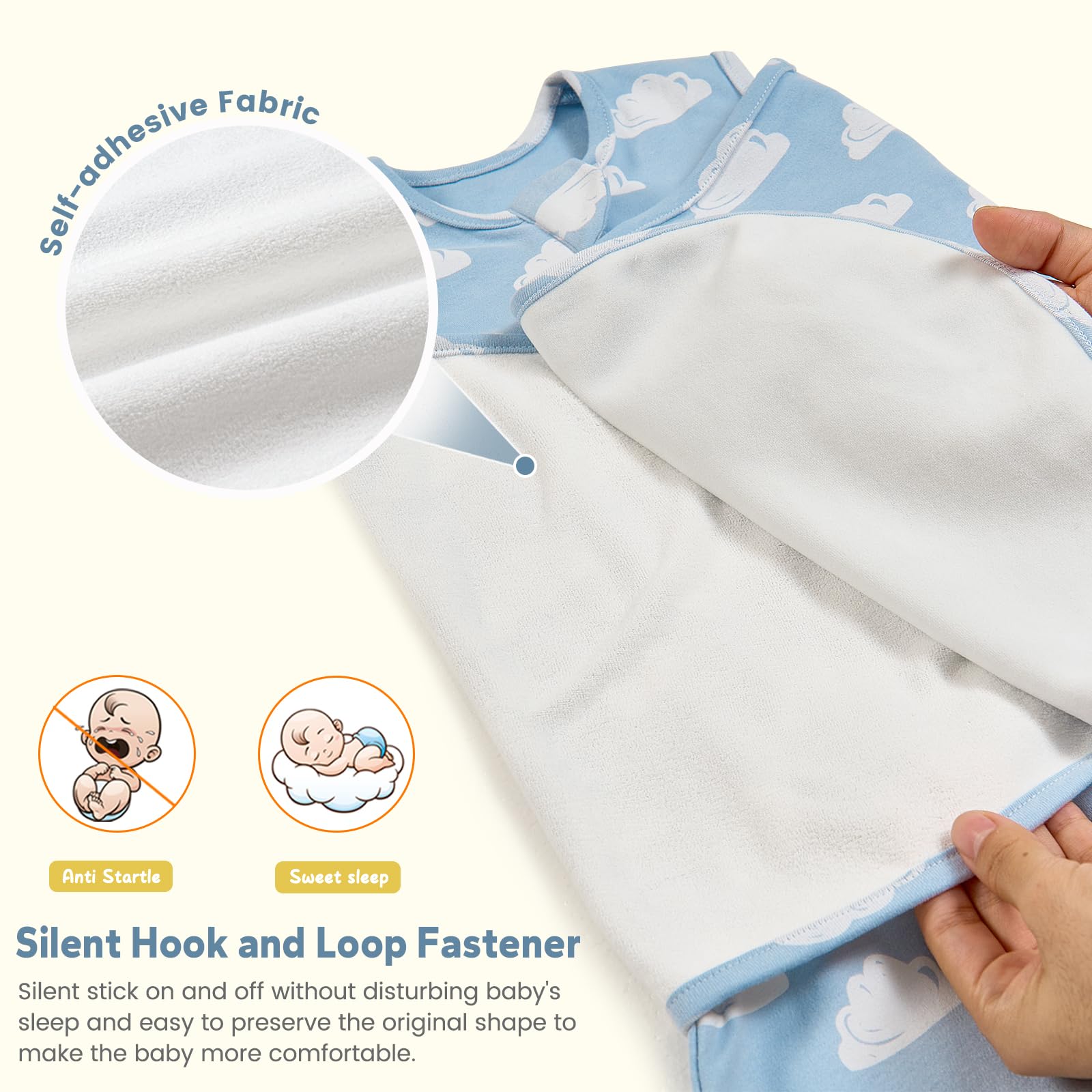 FUNUPUP Sacchino Nanna Estivo 1 Tog 0-12 Mesi, Swaddle Neonato in Cotone, Sacco a Pelo Leggero Primavera