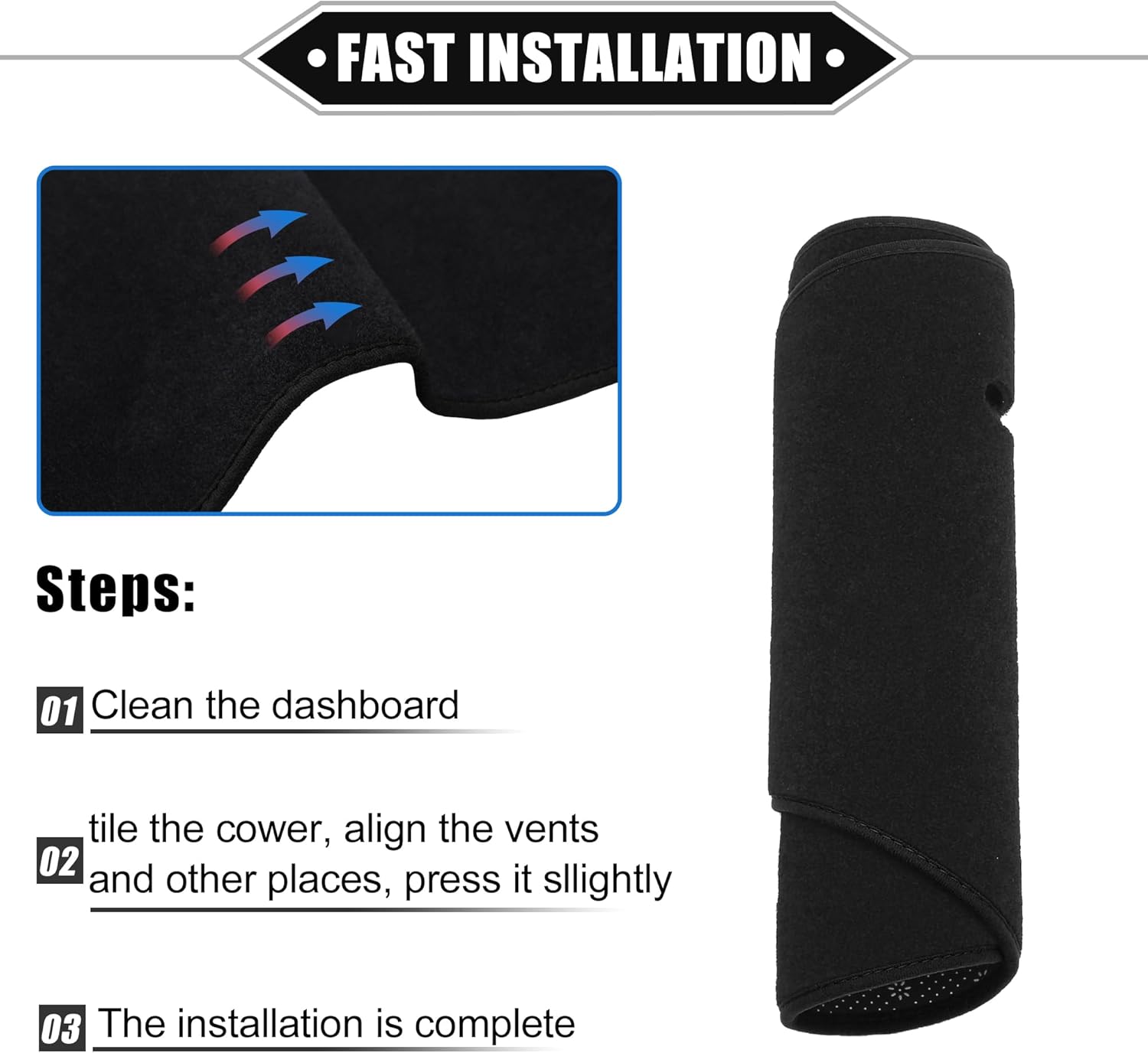 Dashboard Cover Compatible for Hyundai Sonata 2002-2005, Non-Slip Polyester Black Dash Cover Mat Dash Board Protector Cover