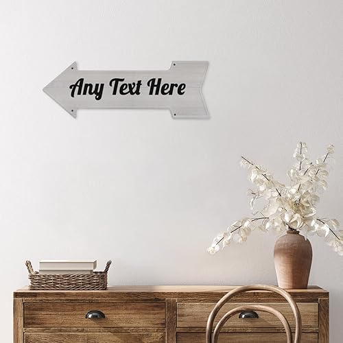 Miniatura 2 de Letrero de metal personalizado con flecha, cualquier texto, cualquier nombre, flecha, hombre, cueva, letrero de calle, elegante, rústico, placa de