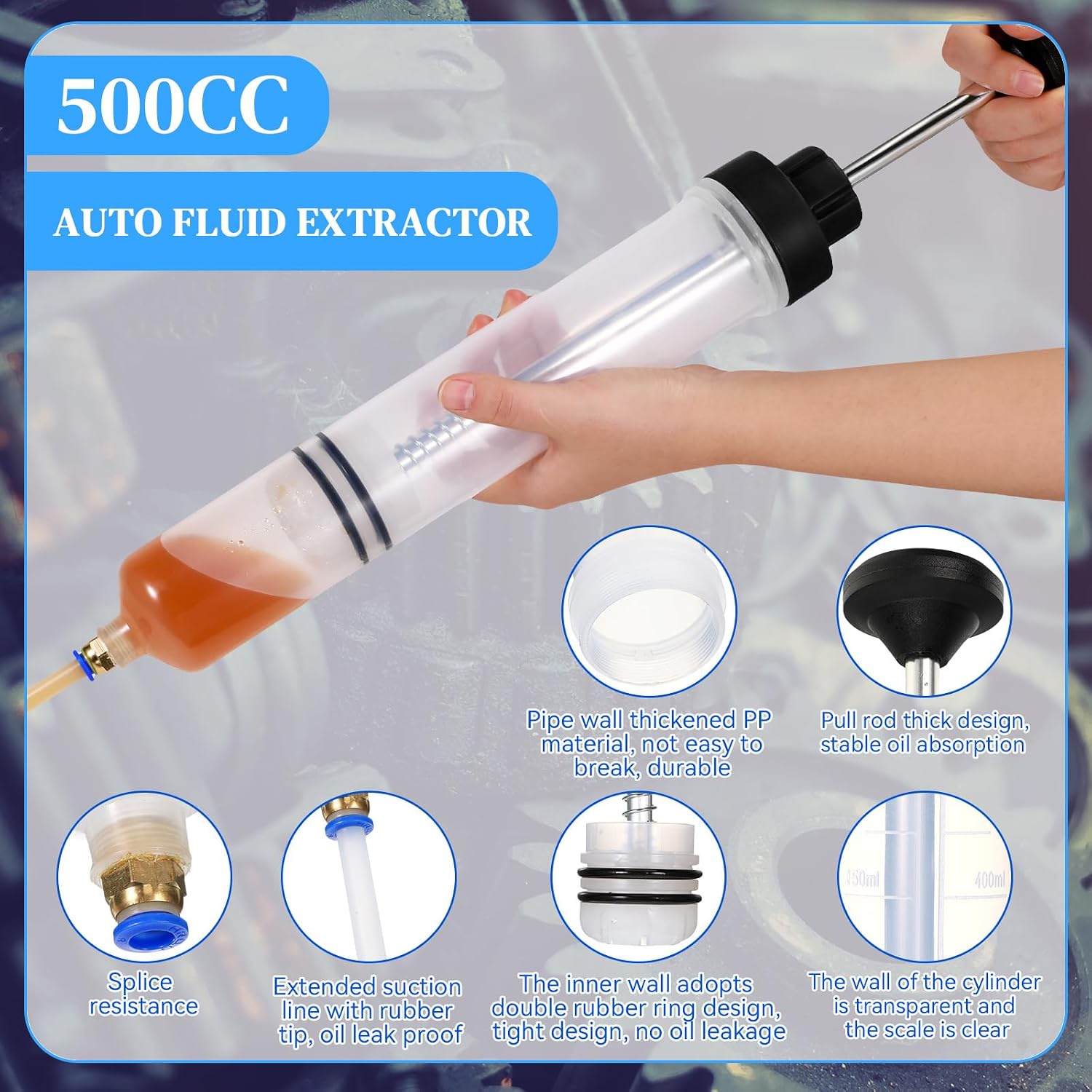 Gisafai 500cc Fluid Extractor Automotive Manual Oil Pump, Black