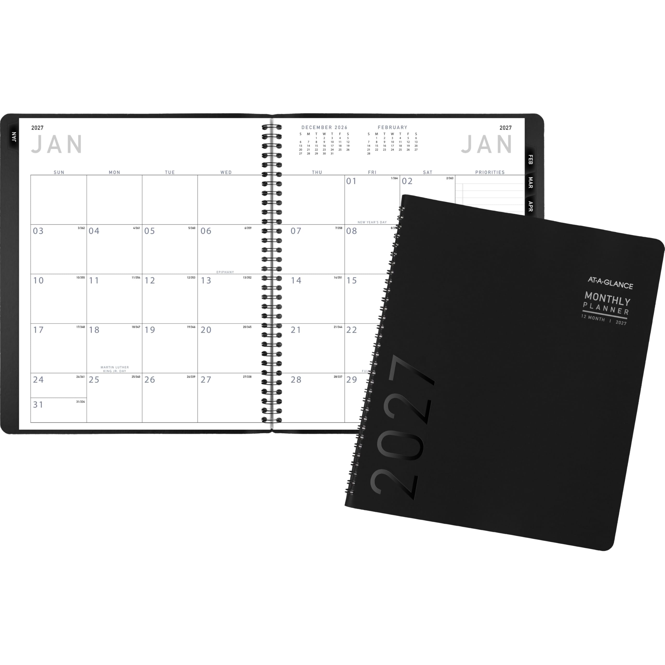 AT-A-GLANCE 70260X0527 Monatsplaner, 22,9 x 27,9 cm, modern, Schwarz