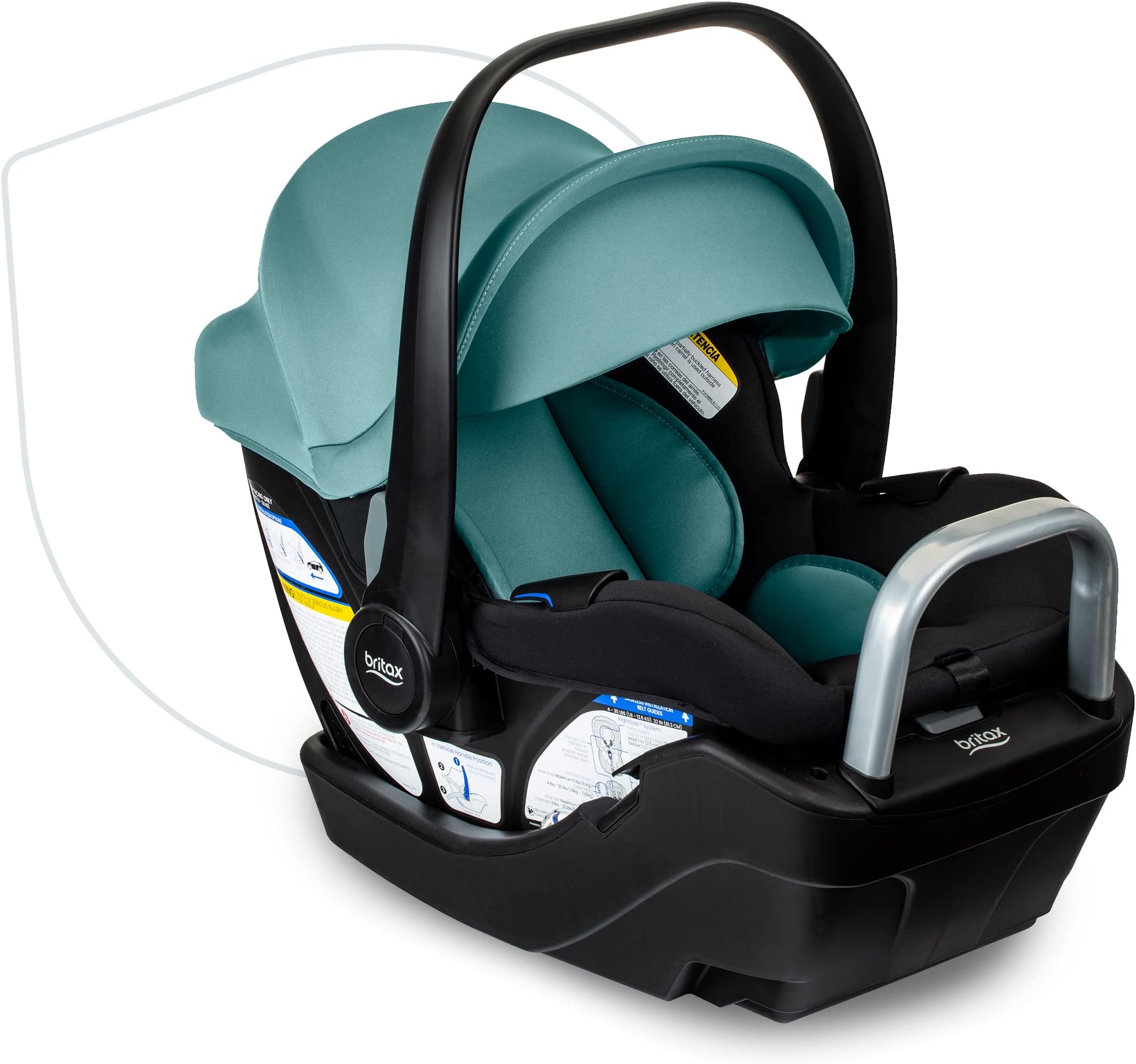 Willow S Infant Car Seat with Alpine Base, ClickTight Technology, Rear Facing Car Seat with RightSize System, Jade Onyx