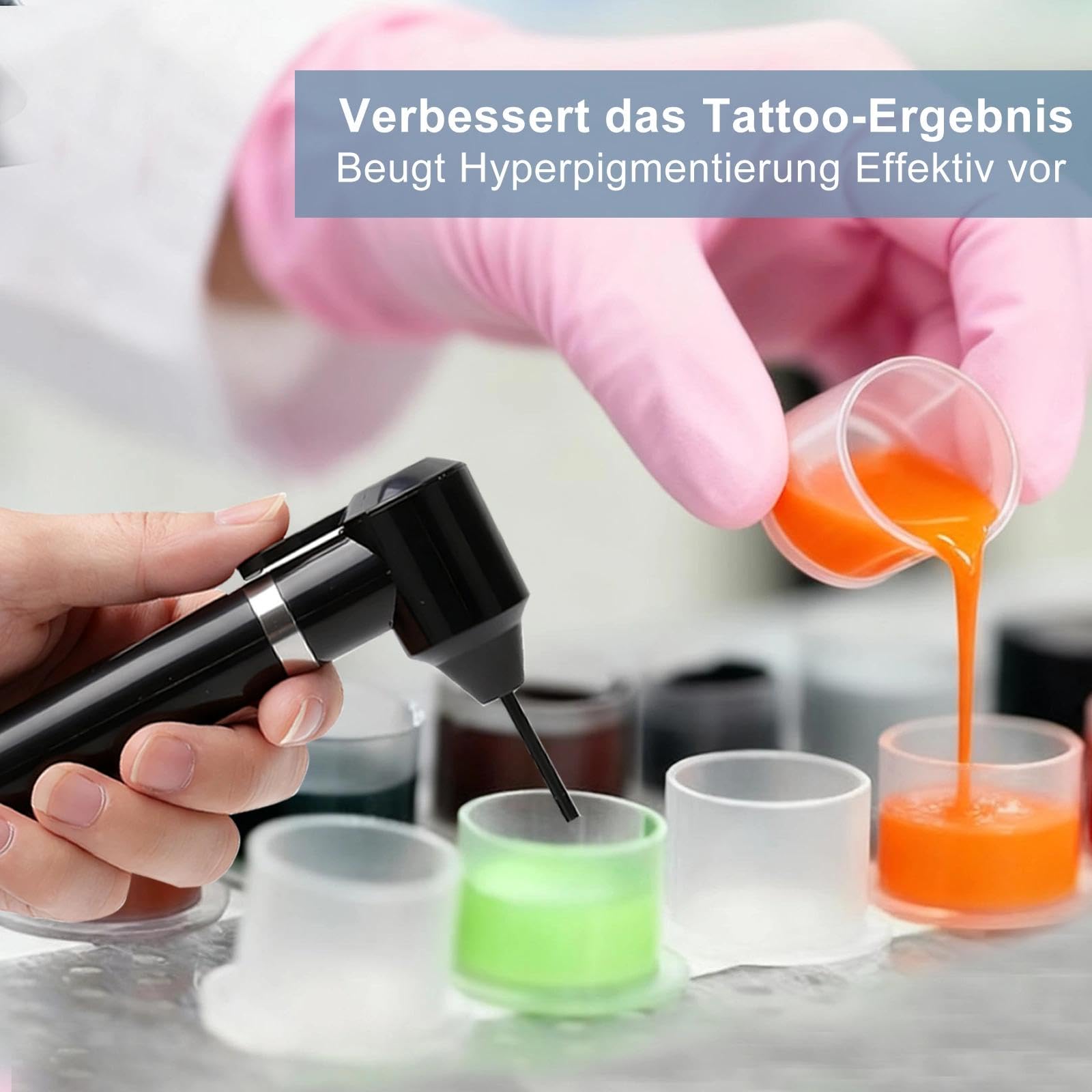 TNSLAND Mezclador de Tinta - Kit de Licuadora de Tinta para Tatuajes Máquina de Mezcla Mezclador de Pigmentos con 105 Varillas Mezcladoras