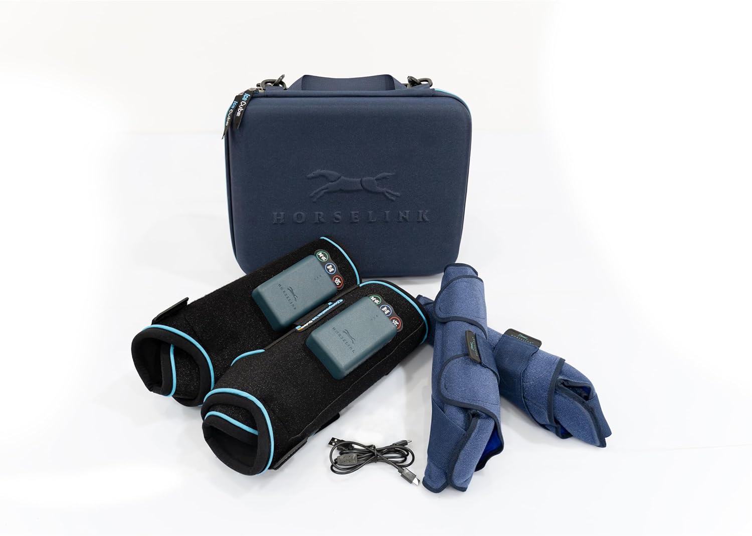 horselinktech Multifunctional Therapy Horse Boots,horselink Compression Therapy Boots, Dynamic Compression & Vibration & PEMF Magnetic 3-in-1 Multifunctional Therapy Boots for Horses,Front, hind