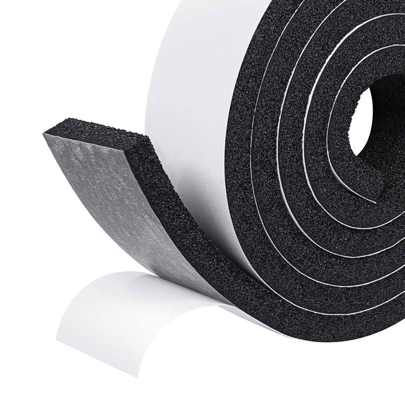 fowong Open Cell Foam Insulation, 50mm(Width) X 12mm(Thick) X 2M(Length) Weather Stripping Window Insulation Air Conditioner Seal Low Density Foam Tape Shock-Absorbing