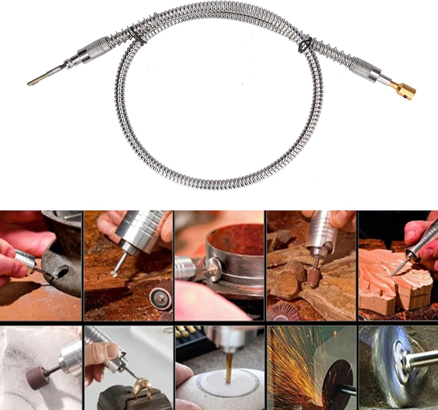 YWBL-WH Flexible Shaft Stainless Steel Rubber Hose Extension Grinding Accessory, Easy Rotation, No Leakage, Long Enough, with Standard Joint, for Hanging Grinder, YWBL-WH02rb3w84ia