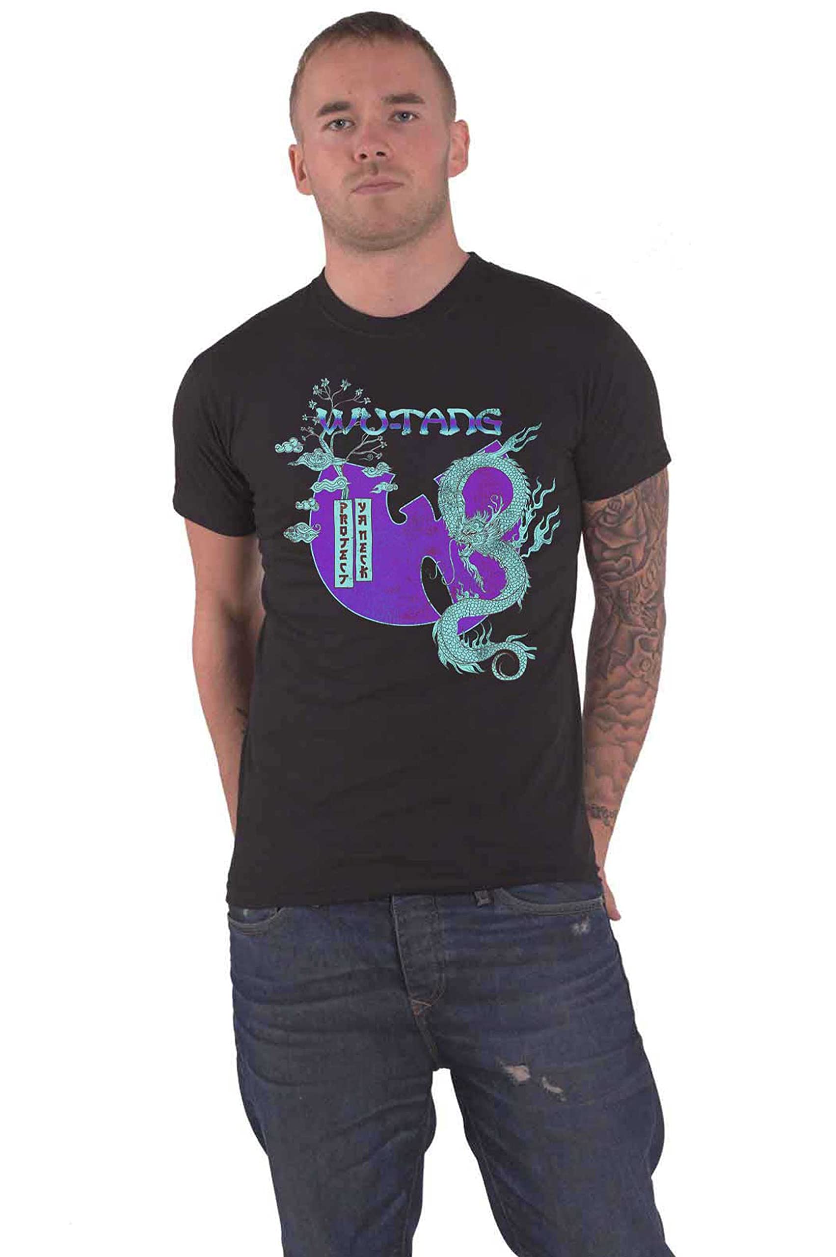 Wu-Tang Clan T Shirt Dragon Bonsai Band Logo Nouveau Officiel Homme Noir