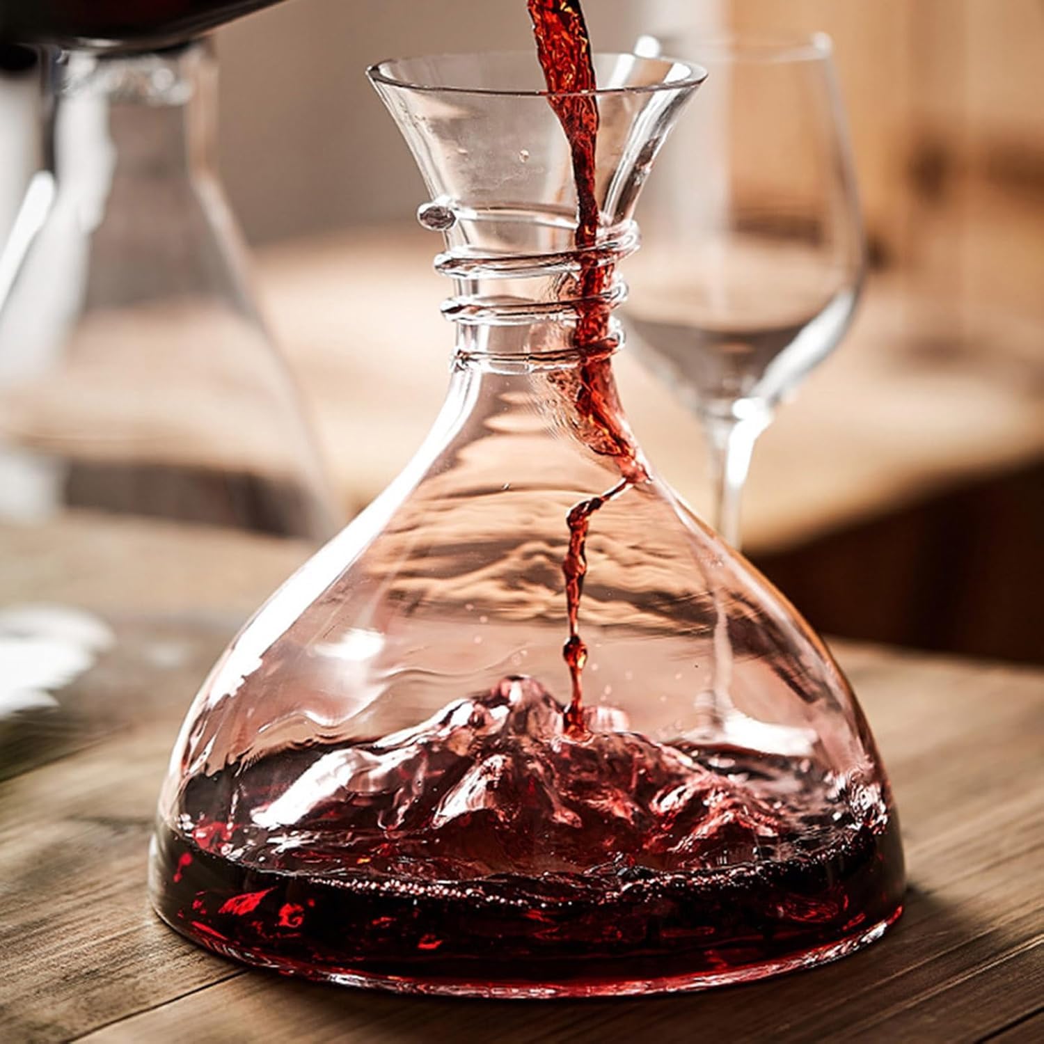 1800 ml Rotwein-Dekanter, eisbergförmiger Dekanter mit Kork-Kugelverschluss, Weinbelüfter aus Kristallglas, Schnell-Dekanter für den Haushalt Belüfter