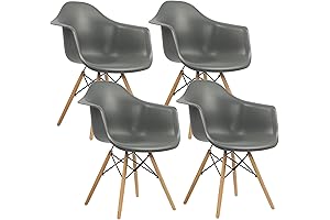 GOTMINSI Set of 4 Modern Dining Room Molded Chairs