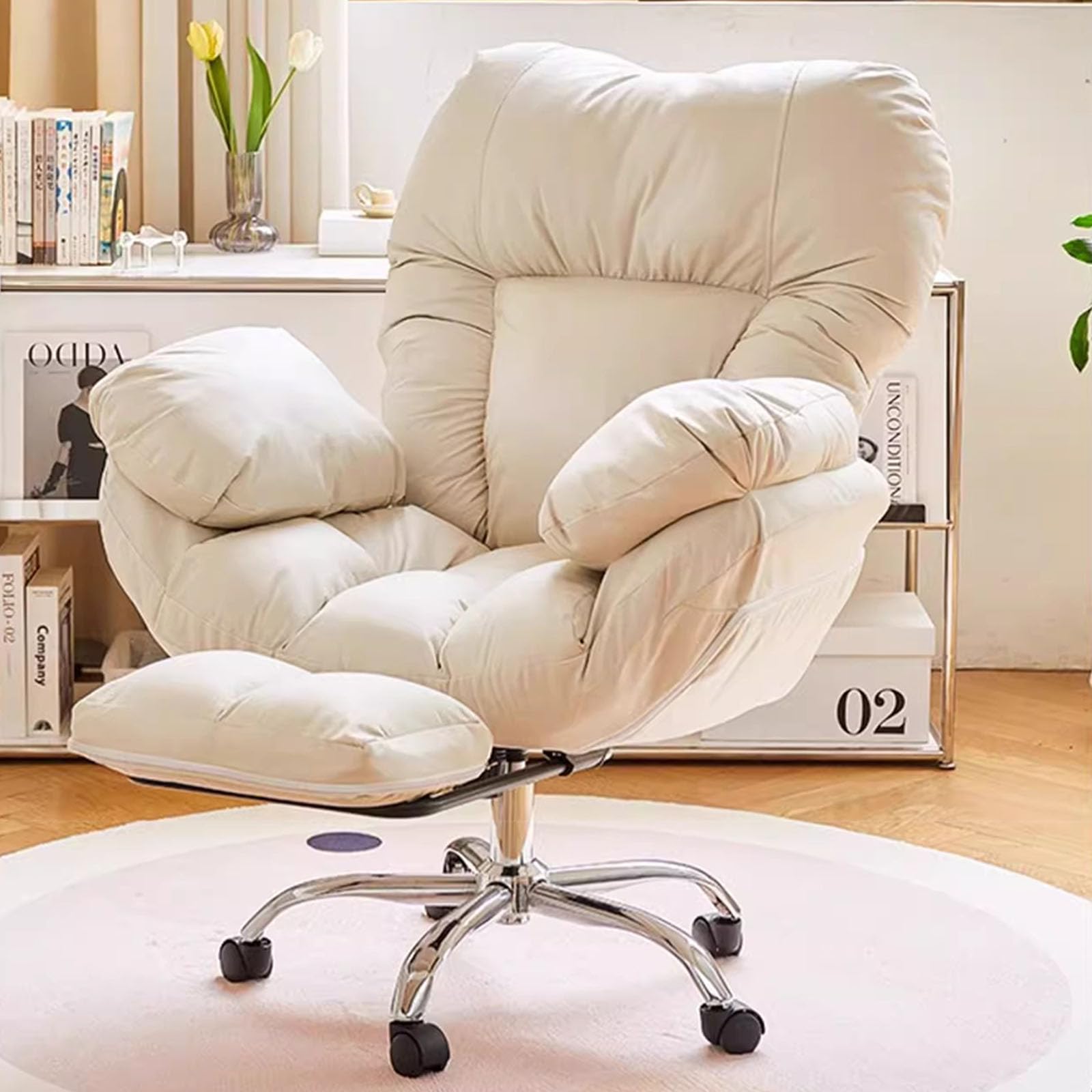 Chaise de jeu ergonomique inclinable avec repose-pieds pour un confort de bureau quotidien