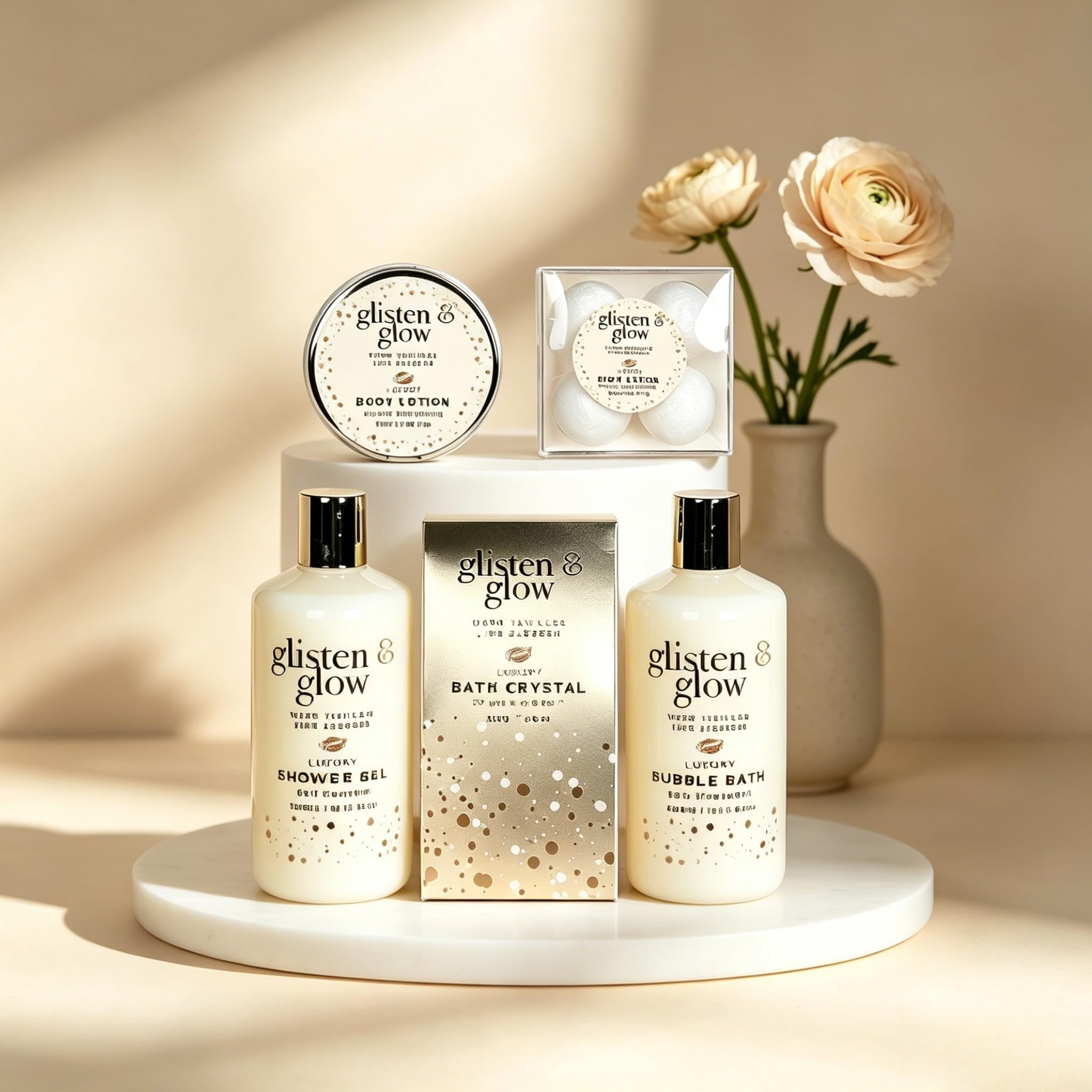 GLOSS ! Cofanetto da bagno LUXURY GOLD – Cofanetto di bellezza per donna – Cesto di bellezza, cura e benessere – Regalo per donna, compleanno, Natale, insegnante, festa della mamma - BAIGNOIRE