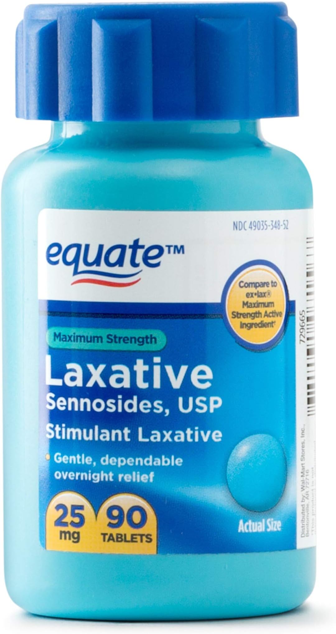 Equate - Maximum Strength Laxative, Sennosides Stimulant Laxative, 25 Milligram, 90 Count