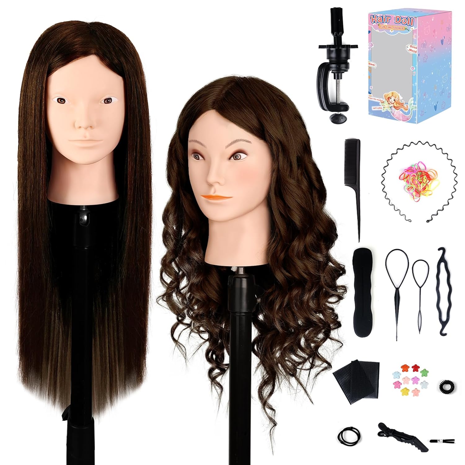 MYSWEETY Mannequin Head with Human Hair, 80 Real Hair 26