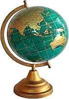 Vista 6 de Globo giratorio decorativo de alta calidad con arco y base de metal, globo del mundo, decoración del hogar, oficina