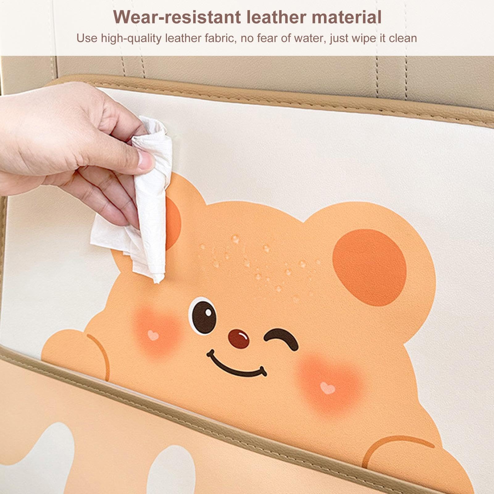 Générique Rücksitz Protector, Cartoon Backseat Cover, Waterproof Anti-Kick Mat Kids, Material PU Leather Easy-to-Clean Interior Guard Fit Fahrzeuge Zubehör für Reisen