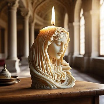 3D Virgin Mary Candle Molds for Candle Making, Silicone Resin Casting Molds | for Home Decor & Candle Making, Soap and Epoxy Resin Crafts