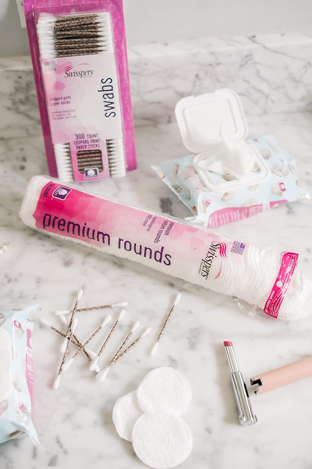 Swisspers Premium Exfoliating Rounds, 2 Distinct Raised Textured Surface, Cotton Facial Pads, 80 Count Re-closable Bag : Beauty & Personal Care