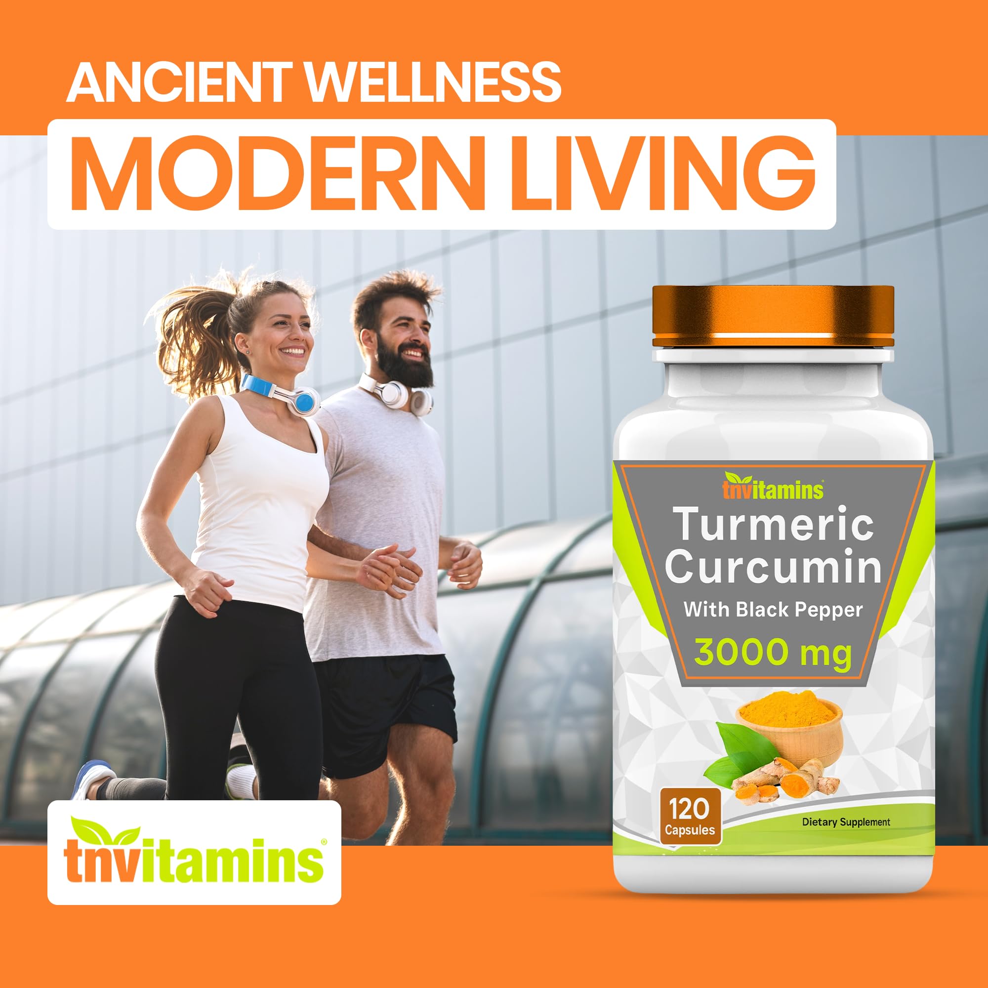 Turmeric Curcumin Capsules with Black Pepper | 3000 MG - 120 Capsules | Extra Strength Golden Turmeric Curcumin Supplement | Non-GMO | Produced in the USA — Amazon image 3