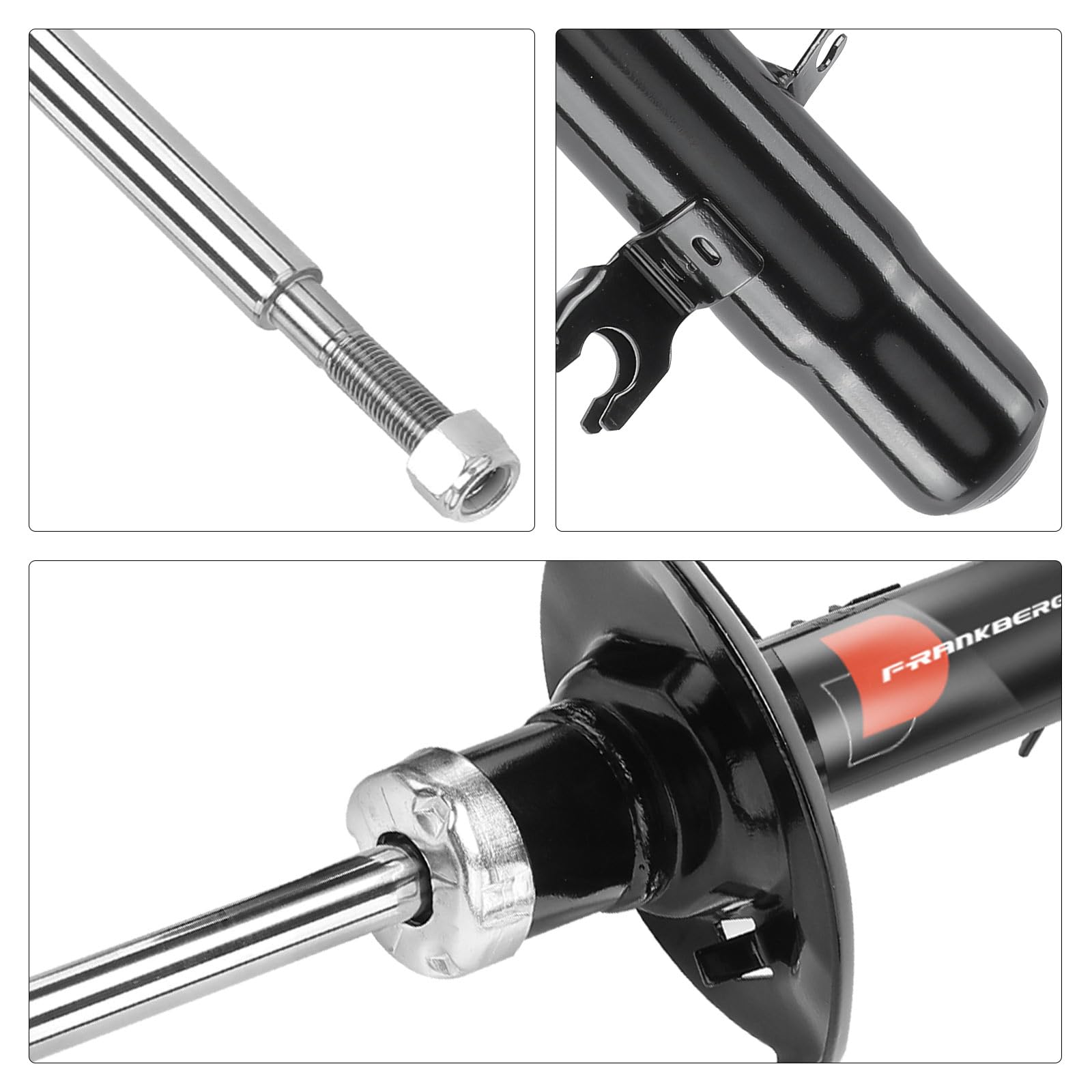 Frankberg 2x Ammortizzatori per sospensioni Ammortizzatori per telaio Anteriore sinistro destro 523mm Pressione del gas Compatibile con 208 I CA CC 208 Furgone/Compatto CR Replace# 9804831180