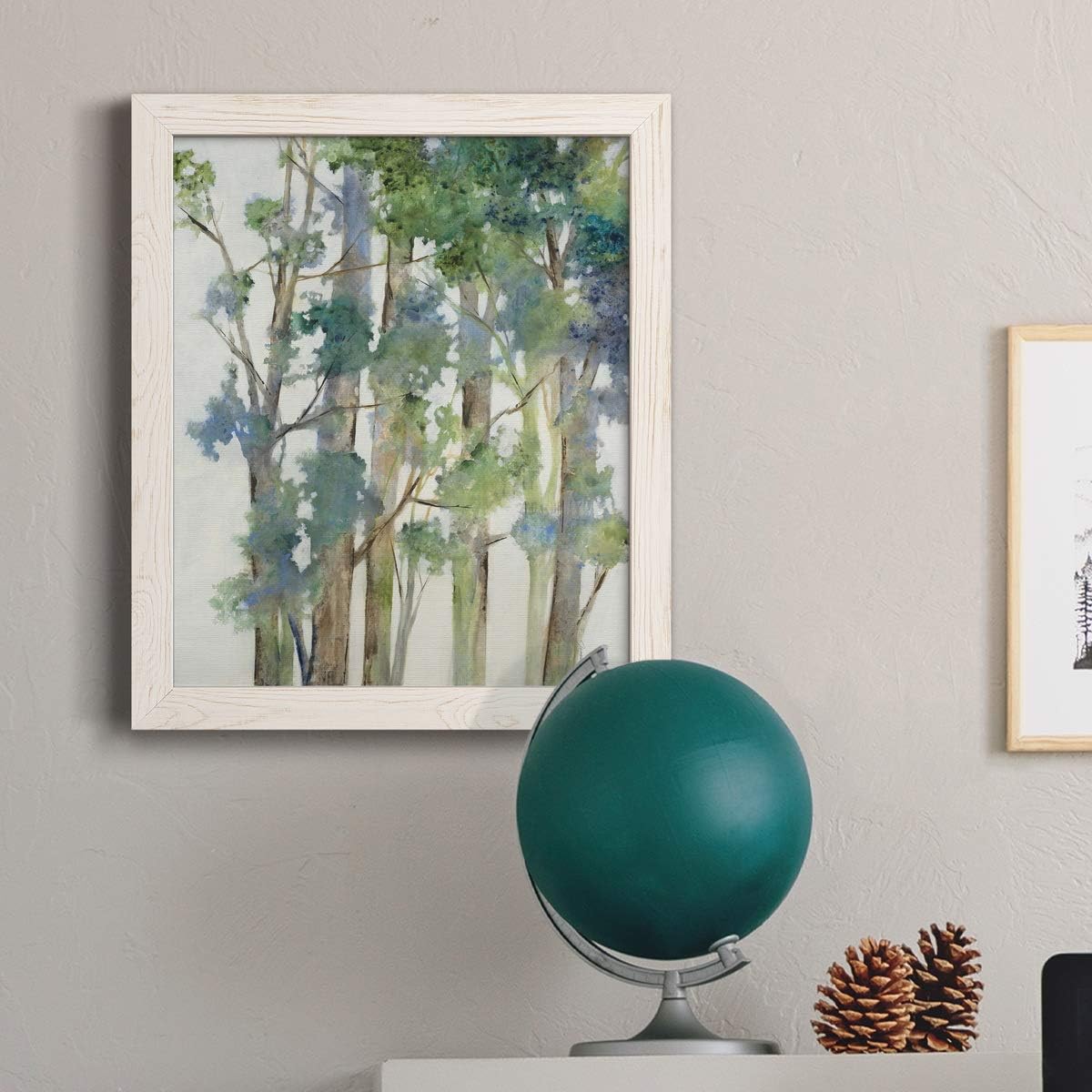 Renditions Gallery Wall Décor, Bathroom Wall Art, Lifestyle, Travel, Art Deco, Italian, Wind in The Trees- White Framed Canvas - 20X24