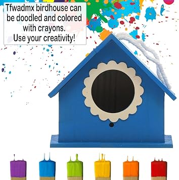 Tfwadmx Wooden Bird House, Hanging Birdhouse for Outside, Garden Patio Decorative Nest Box Bird House for Robin Budgie Swallow Little Sparrow Finch Throstle or Medium Size Birds