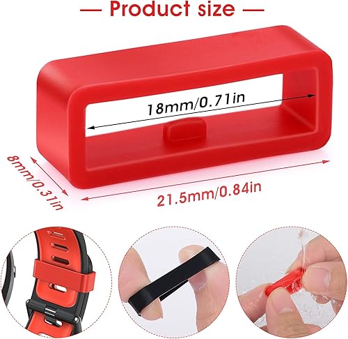 Miniatura 3 de Molain Correas de repuesto de goma para correa de reloj, 12 piezas de soporte de silicona para reloj, correa de reloj, bucle de retención de correa