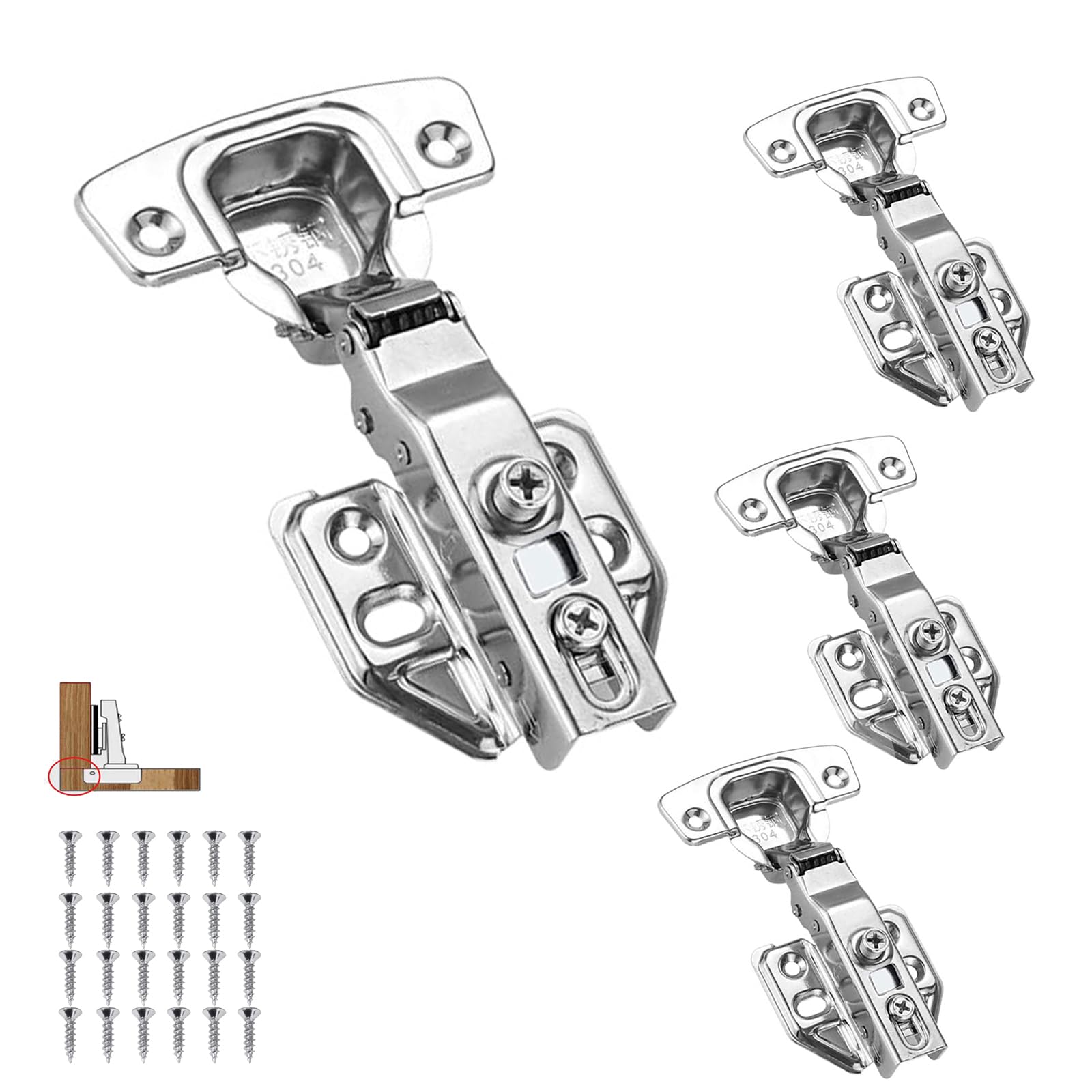 Cerniere In Acciaio Inox Per Porte E Armadi - 12 Pezzi Con Viti Incluse - Foto 4