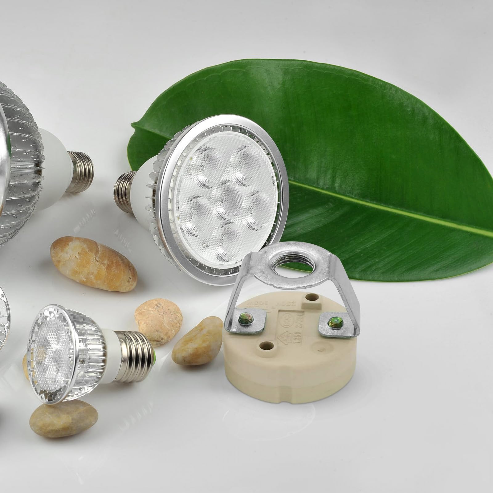 OSALADI Accesorios para Luminarias Gu10 Soporte de Lámpara de Hierro Estable y Confiable 20 Piezas Fácil Instalación para Artefactos de Iluminación