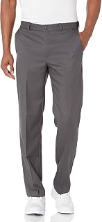 PGA TOUR Men's Flat Front Golf Pants with Expandable Waistband - Stretch, Moisture-Wicking, UPF 15 Protection (30-44 Waist, Big & Tall)