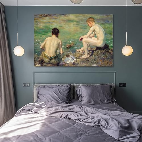 Miniatura 8 de Henry Scott Tuke, Three Partners, impresión de póster artístico, arte vintage, arte de pared en lienzo, impresión artística famosa, póster de