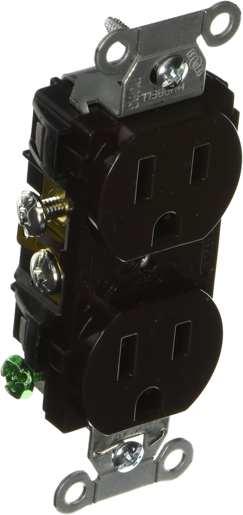 Hubbell CR15 Duplex Receptacle, Common Ground, 15 amp, 125V, 5-15 R, Brown (Pack of 10)