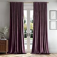 Vista 88 de MIULEE Cortinas de terciopelo de 63 pulgadas de largo, 2 paneles de cortinas opacas de lujo para dormitorio, sala de estar, cortinas de ventana