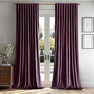 MIULEE Dark Purple Velvet Curtains 84 inches - Luxury Blackout Curtains ...