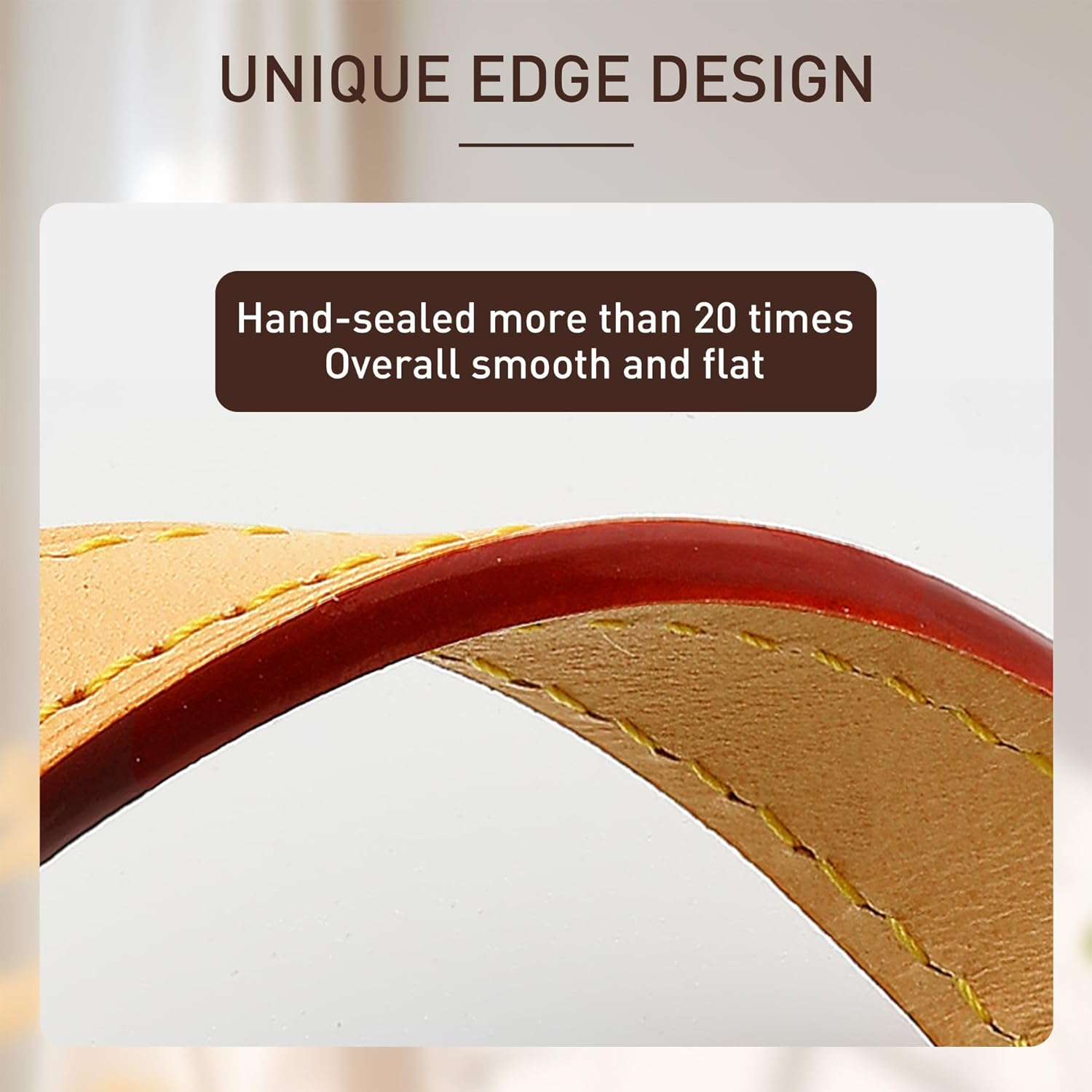 Doxo Genuine Vachetta Cowhide Leather Shoulder Strap - 0.7'' Width 24.8'' Length Short Replacement Straps Compatible with LV Graceful Tote, Speedy, Alma & Dauphine Bags (Beeswax) - Image 5