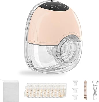 TOPCHANCES Electric Breast Pump,Wearable Hands Free Electric Pump,4 Modes 12 Levels,Portable Lightweight Pump 17/19/21/24mm Flange,Leak-Proof and Ultra-Quiet,BPA FreeTouchscreen,Pink-1PC